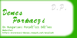denes porpaczi business card